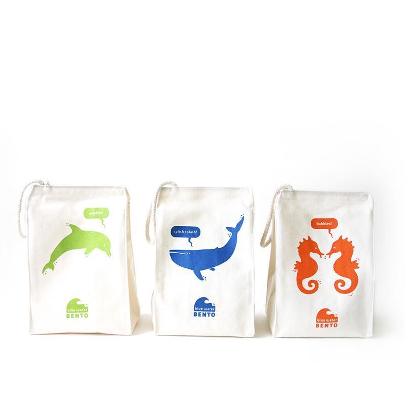 Blue Water Bento Lunch Bags Lunchbag Whale