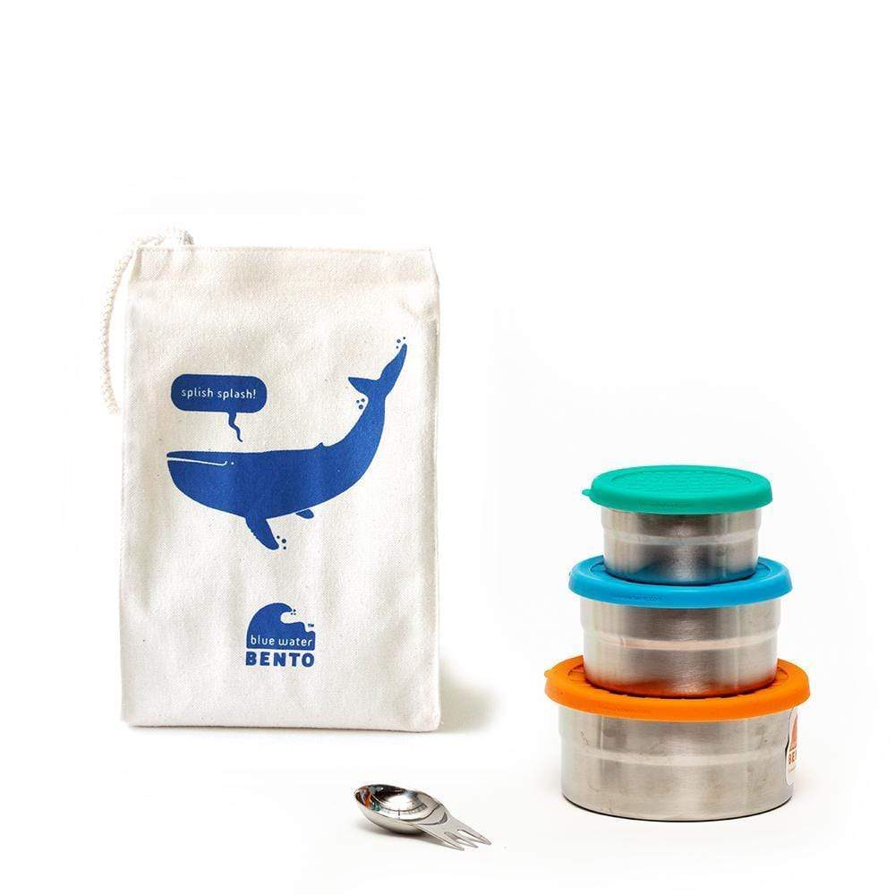 Blue Water Bento Lunch Kits Whale / Steel Seal Cup Trio Lunch Kit
