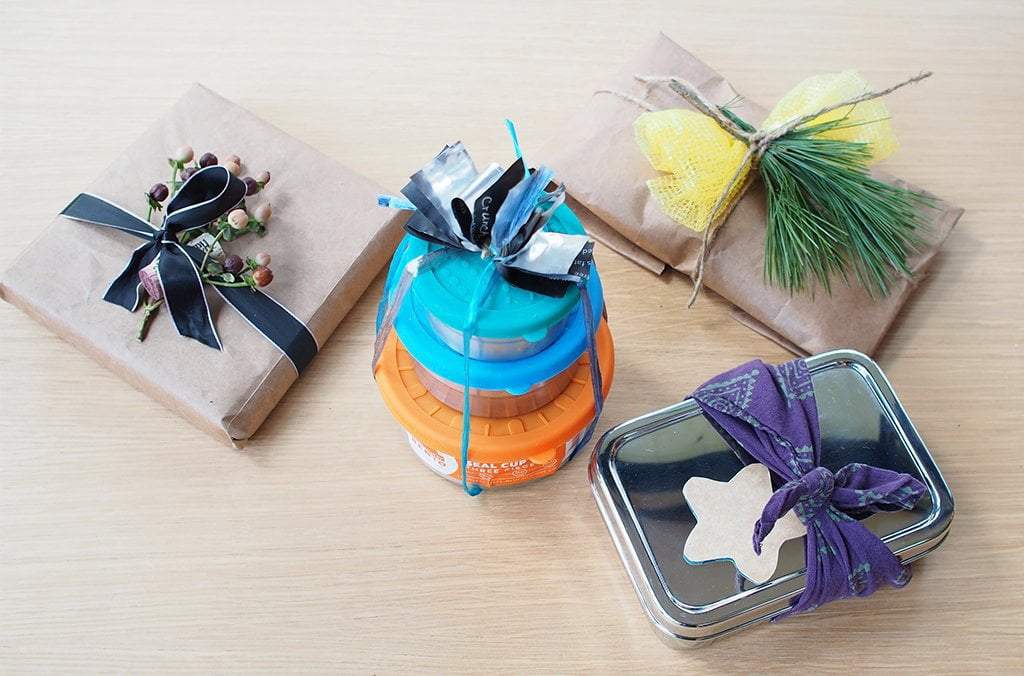 Beeswax wraps in various designs for gift wrapping