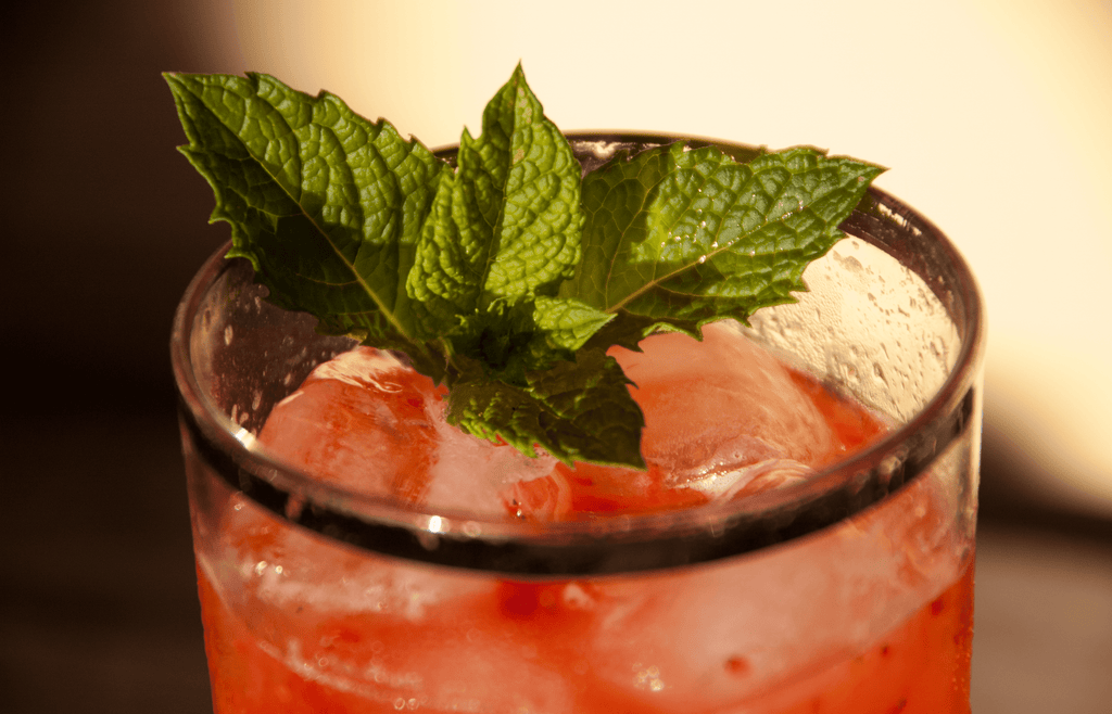 Bourbon Alley cocktail strawberries and mint