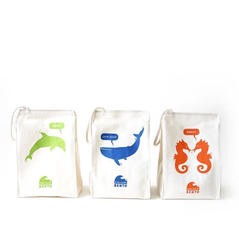 Blue Water Bento Lunch Bags Lunchbag Dolphin