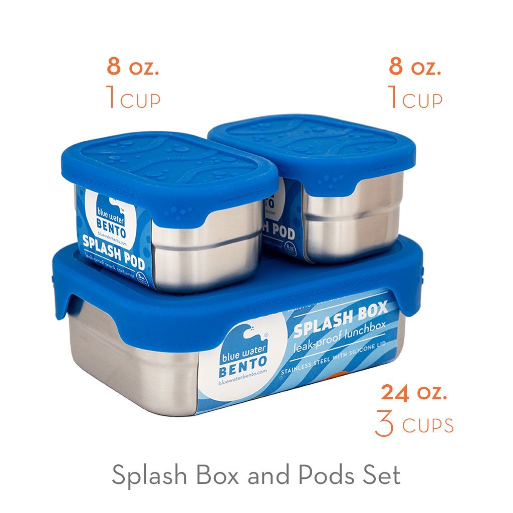 Microwave and Dishwasher Safe Lunch Box Set- 3 Pcs Blue
