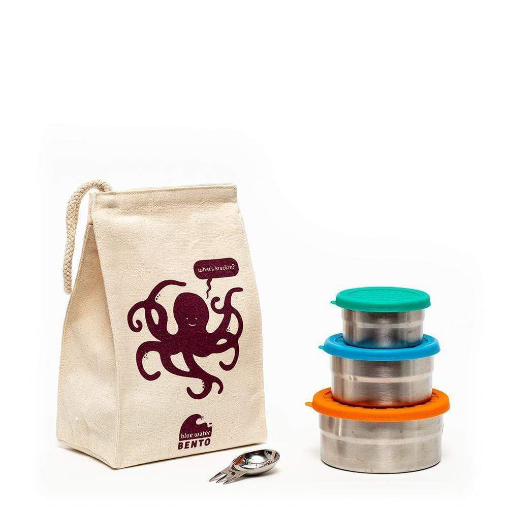 Blue Water Bento Lunch Kits Octopus / Steel Seal Cup Trio Lunch Kit