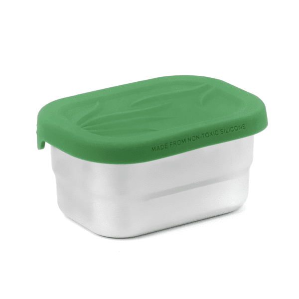Mini Stainless Steel Containers with Silicone Lids — Set of 3 (3oz)