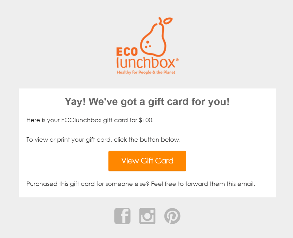 ECOlunchbox Gift Card Gift Card