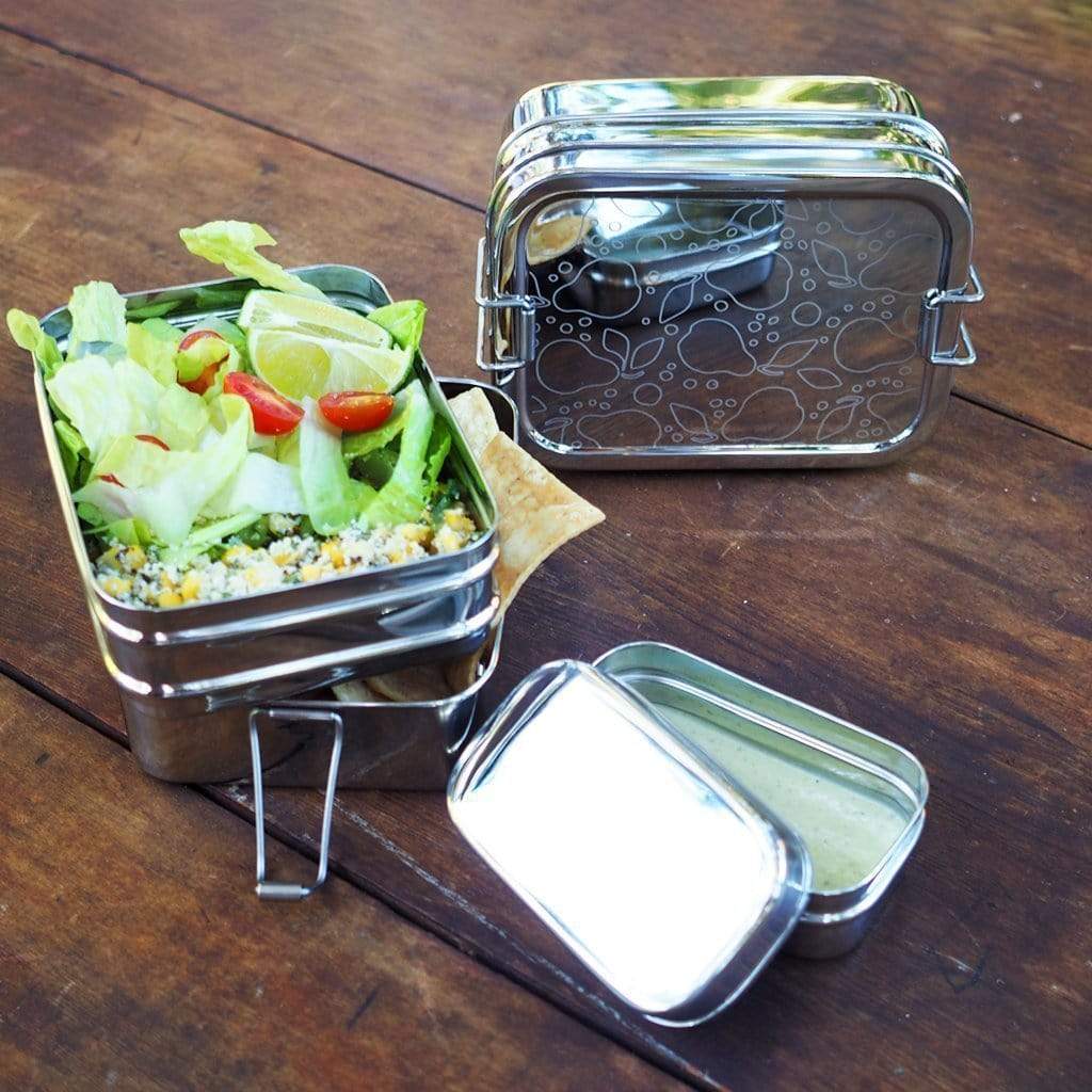ECOlunchbox Three in One Stainless Steel Food Container Set