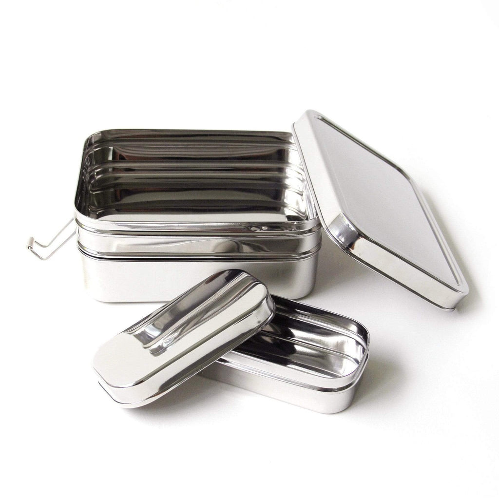 Three-in-One Classic Stainless Steel Food Container – Hive Brands